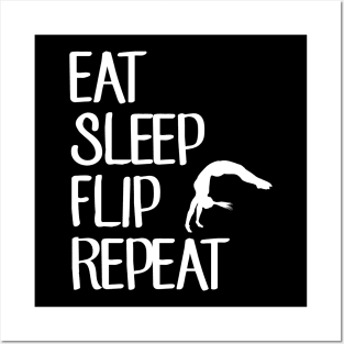 Eat sleep flip repeat Posters and Art